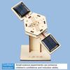 1 Set DIY Solar Artificial Satellite Model Kit Educational Handmade Wooden Puzzle Satellite Model Kids Science Exploration Projects STEM Toy Space