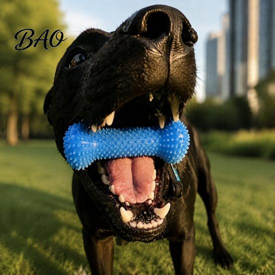 Pet Chew Toy Dog Toys for Aggressive Chewers, 2-in-1 Teeth Cleaning Dental Care with Anxiety Relief Rope, Bone Shaped TPR Interactive Tough