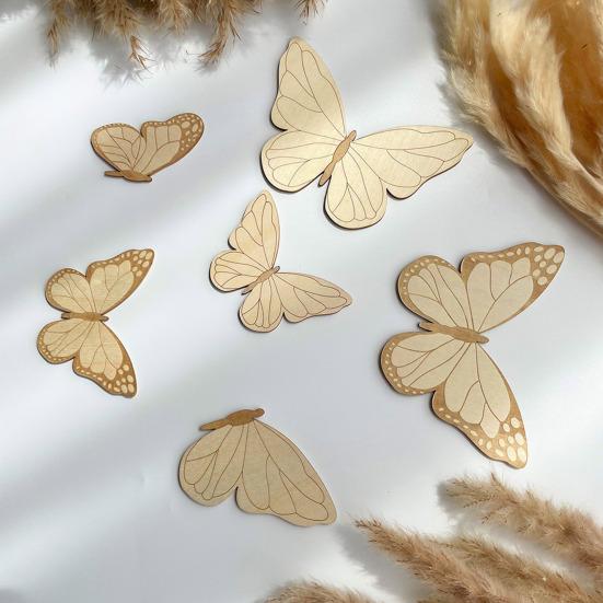 Wooden Butterfly Wall Decoration Farmhouse Rustic 3D Butterfly Wall Art Sculpture Home Living Room Kids Bedroom Wall Decorative Sign