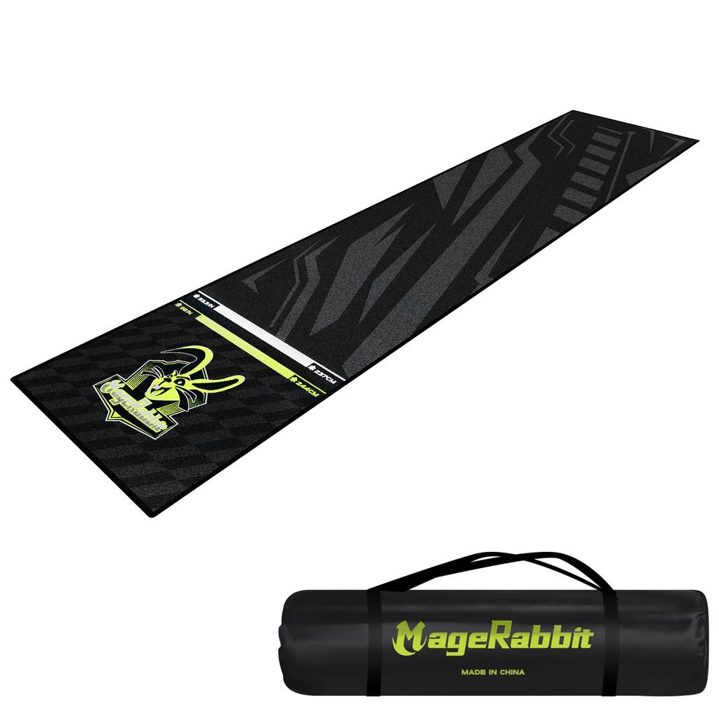 MageRabbit Dart Board Mat with Carry Bag and Throwing Line for Dart 65 X 295cm Dart Mat Plain with Throw Line Simple Compact Throw Mat Dart Board