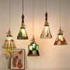 Handmade Soldering Retro Pastoral Pendant Lamp American Tradition Living Room Bedroom Restaurant Room Decor Chandelier LED Glass