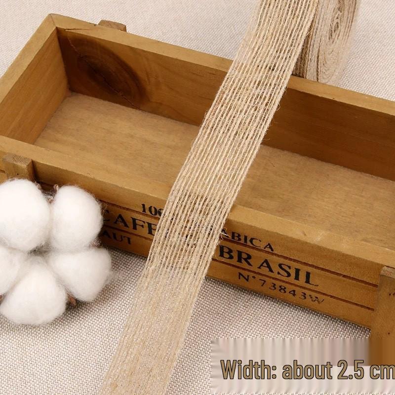 Ручная джутовая лента из мешковины для DIY бантов и аксессуаров для волос