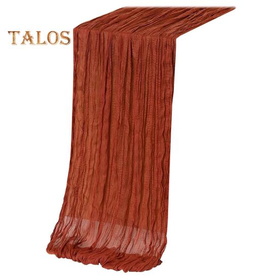 Дорожка для стола на День благодарения, марлевая, в стиле бохо, плиссированная, однотонная, устойчивая к пятнам, многоразовая, для защиты стола, украшение, дорожка для банкета, выпускного вечера