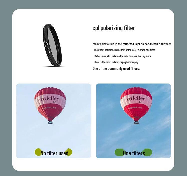 Чехол-фильтр для объектива Apple iPhone 13 Pro - Набор линз CPL 52 мм