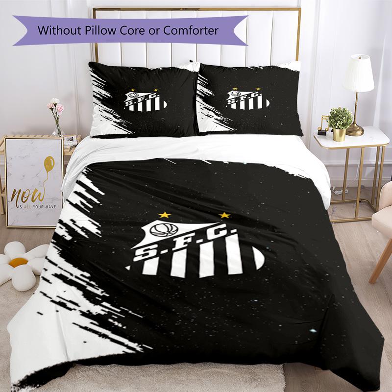 Powerful Football Crest Design Printed Pattern Duvet Cover Set – includes 1 duvet cover and 2 matching pillowcases Bedroom decor Christmas gifts