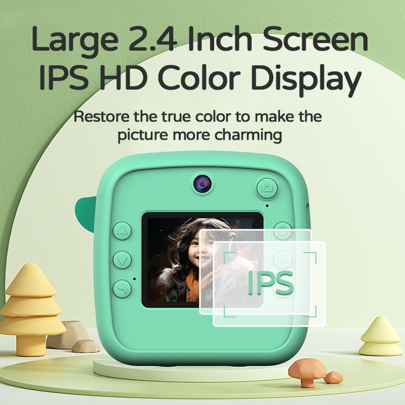 Новая детская камера с печатью HD 1080P, камера с мгновенной печатью на термобумаге, мини-милая детская видеокамера, детская камера в виде динозавра, подарок