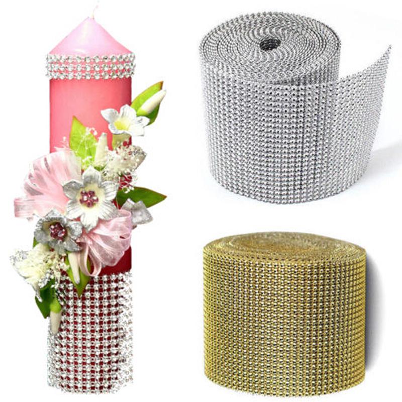 Модная ромбовидная сетка, обертка для торта, ролл, блестящая лента со стразами, свадебный декор, украшение для вечеринки