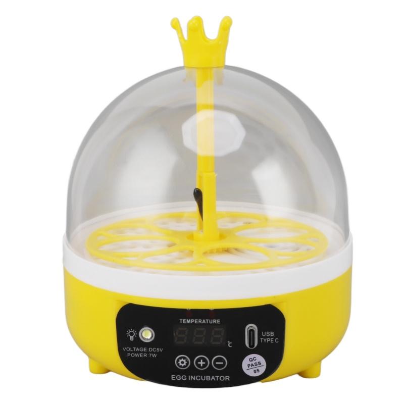 Mini Egg Incubator For Home Automatic Temperature Humidity Control 4 Eggs Candler Poultry Hatching Machine