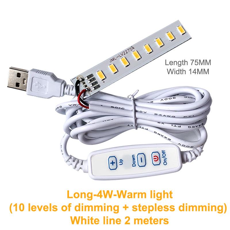 1 шт. Светодиодные чипы 5730 SMD с регулируемой яркостью, 5 В, светодиодная лампа, DIY светильник, регулируемая светодиодная лампочка, USB-диммер, лампа для учебы, работы, перезаряжаемая
