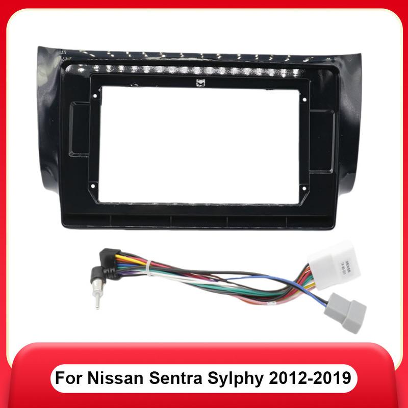9Inch Car Radio Fascias for Nissan Sentra Sylphy 2012-2019 Android Stereo Frame 2 Din Head Unit Panel Dash Trim with Cable