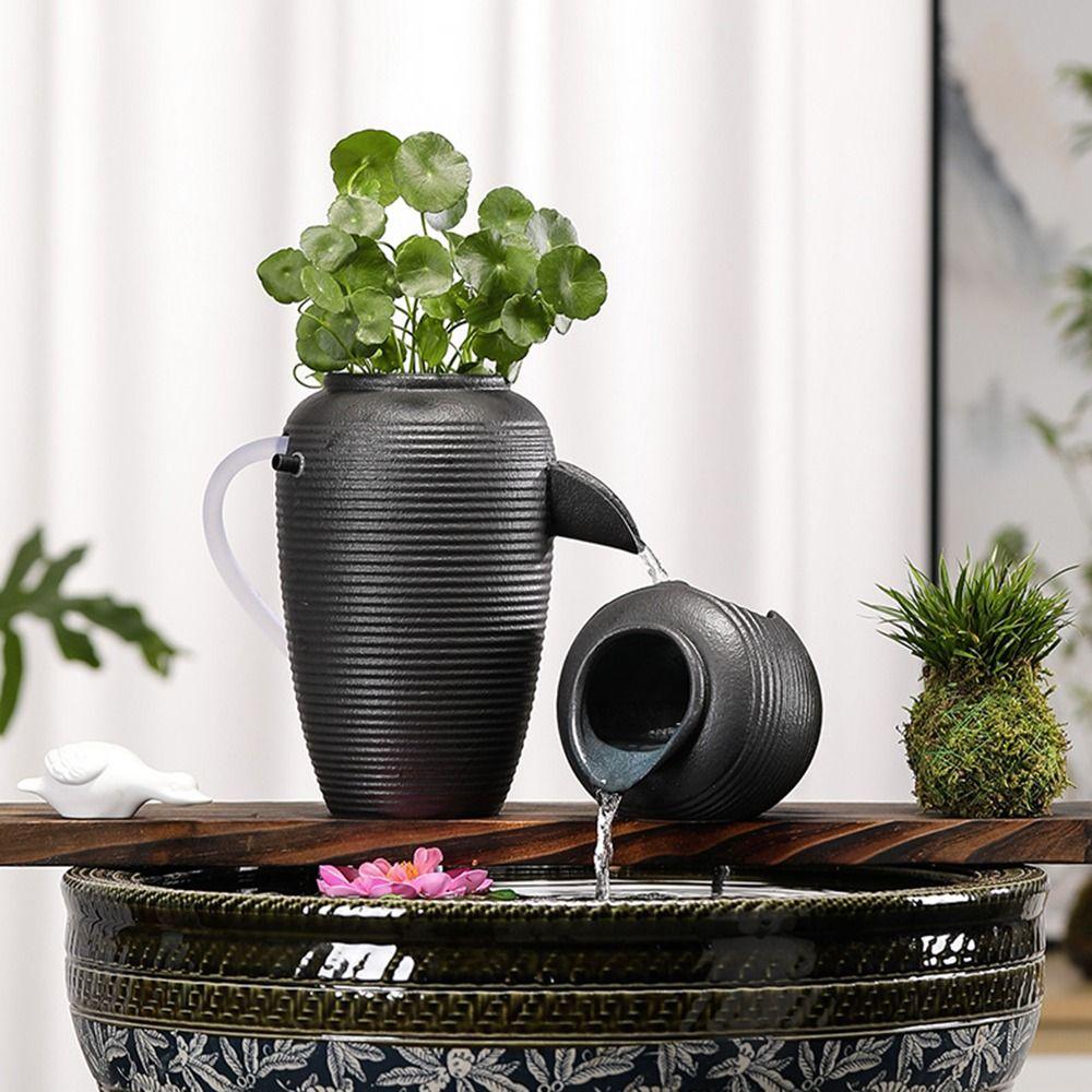 Flower Pots Circulating Waterfall Jar Decorative Porcelain Water Dispenser  Courtyard
