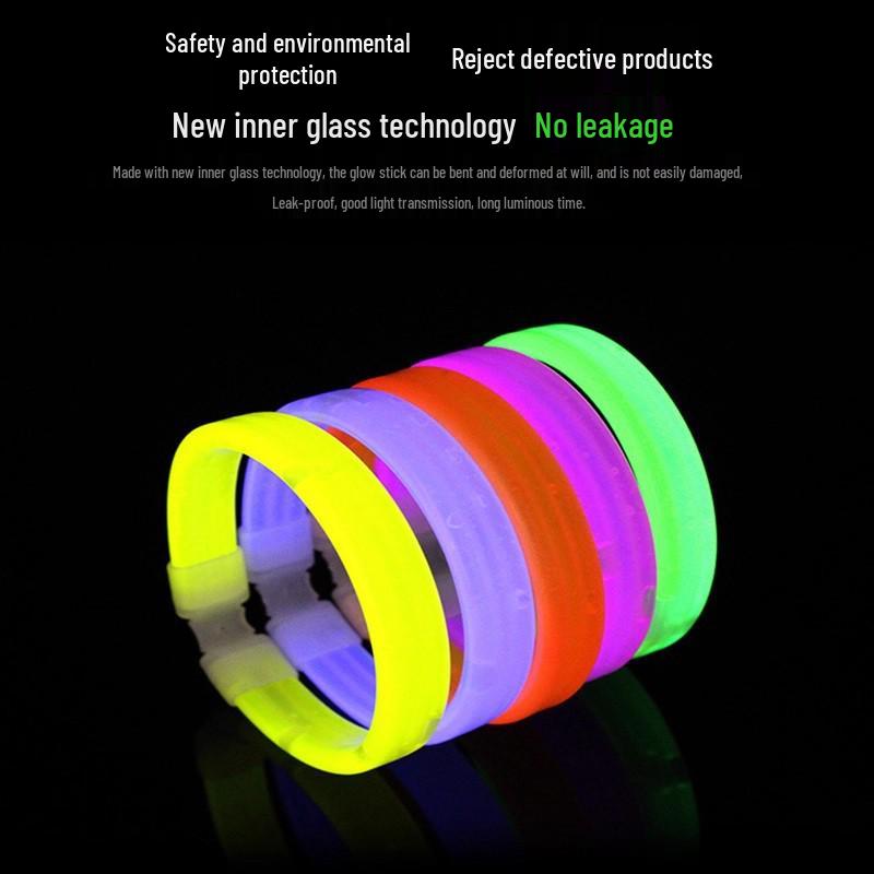 Флуоресцентные браслеты Triple Glow - Нетоксичные аксессуары для вечеринок и концертов