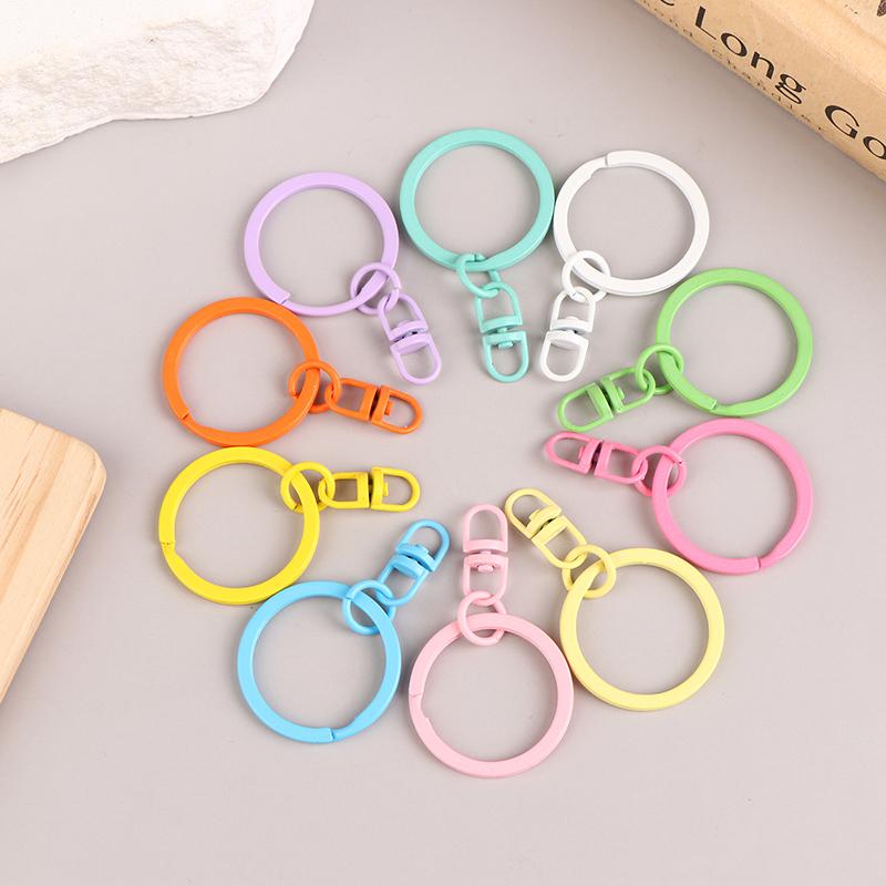 10 шт. 30 мм цветной металлический брелок с соединительными кольцами для самостоятельного изготовления ювелирных изделий брелок для ключей крючки для сумок пряжки аксессуары