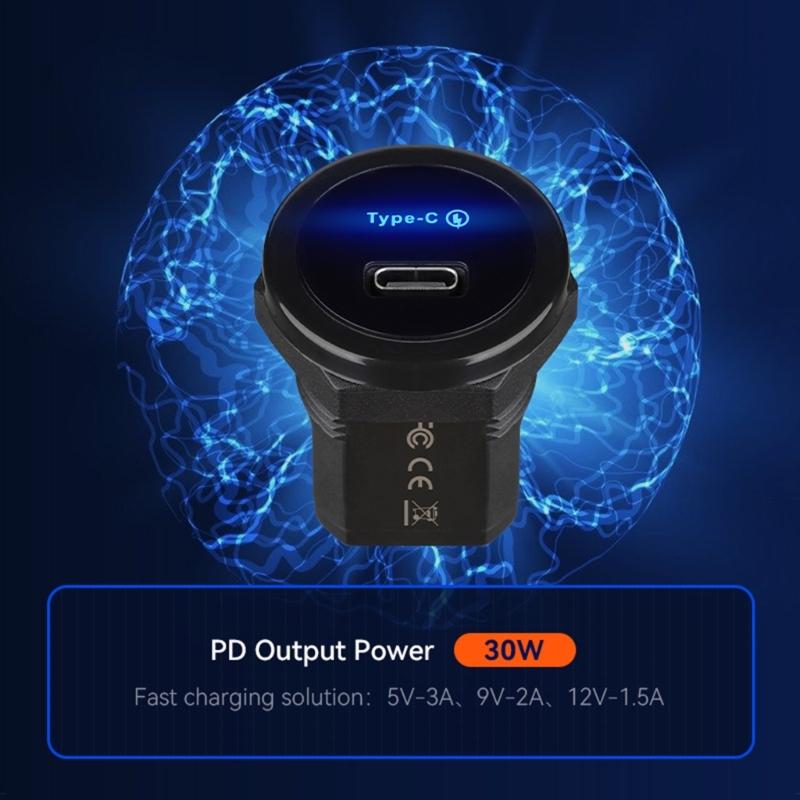 Автомобильные зарядные розетки 12 В/24 В с портом Type C PD3.0, Панель USB для быстрой зарядки для грузовиков и автобусов