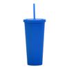 Double Wall Plastic Tumbler With Straw 24oz Large Capacity Matte Finish Travel Cup Office Home Car Outdoor