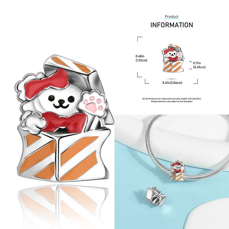 Copper Snowman Beads Christmas Bell Charms Fit 3Mm Women Bracelet Diy Accessories Christmas Gift Fine Jewelry