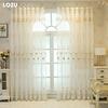 1 шт. LOZUJOJU Элегантная европейская вышитая трехмерная прозрачная штора высотой 260 см, тюль для гостиной, спальни, украшения окон, домашнего декора