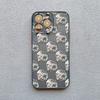 Роскошный чехол для телефона с цветами и черепом для iPhone 15 14 13 12 11 Pro Max 13 12 Mini 8 7 15 14 Plus X XR XS Ударопрочный черный чехол для телефона