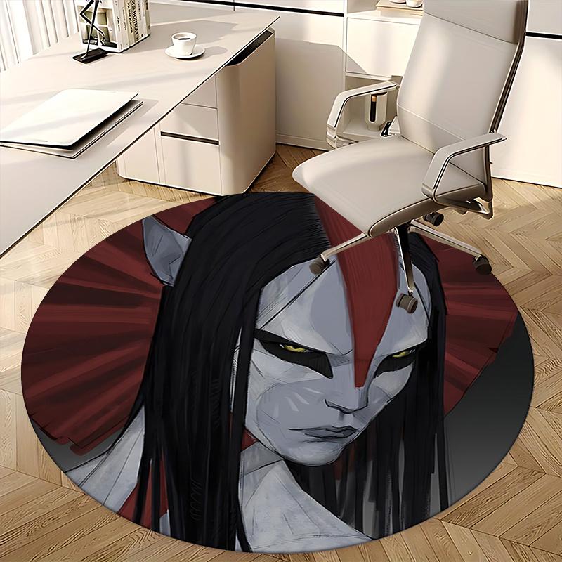 Fantasy Character Round Chair Mat Fantasy Design Round Carpet for Home Decor, Office Use, Gift Idea for Any Room0160b