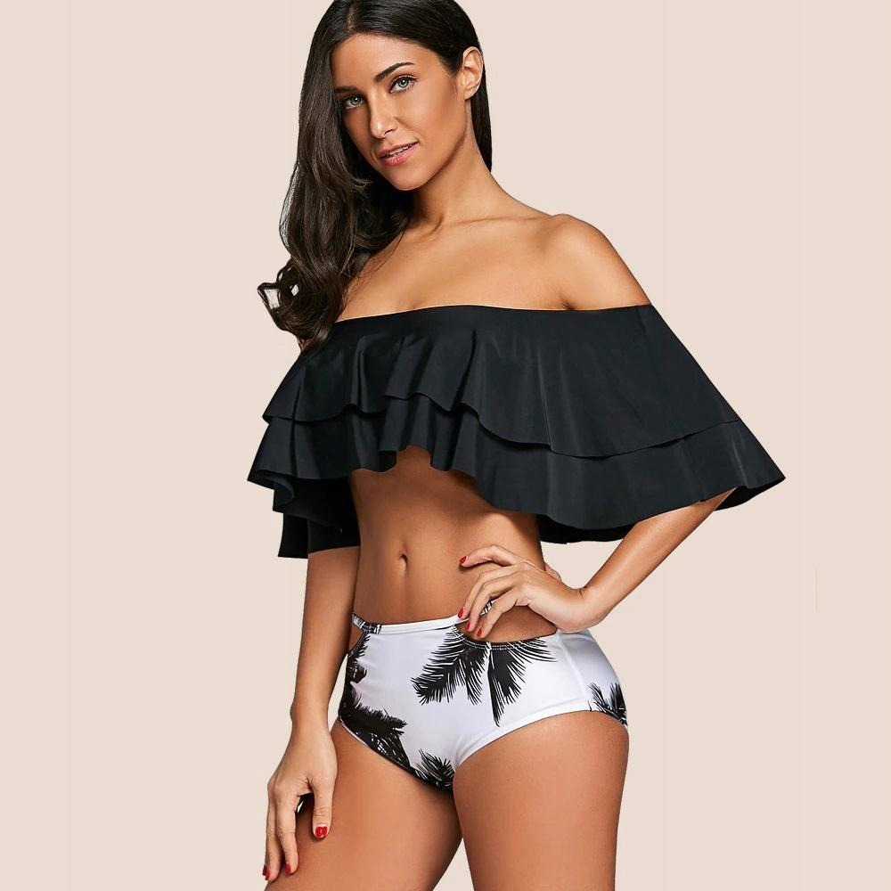Two-piece bikini swimsuit, Spanish ruffle, high waist, size L Two-piece bikini swimsuit, Spanish ruffle, high waist, size M