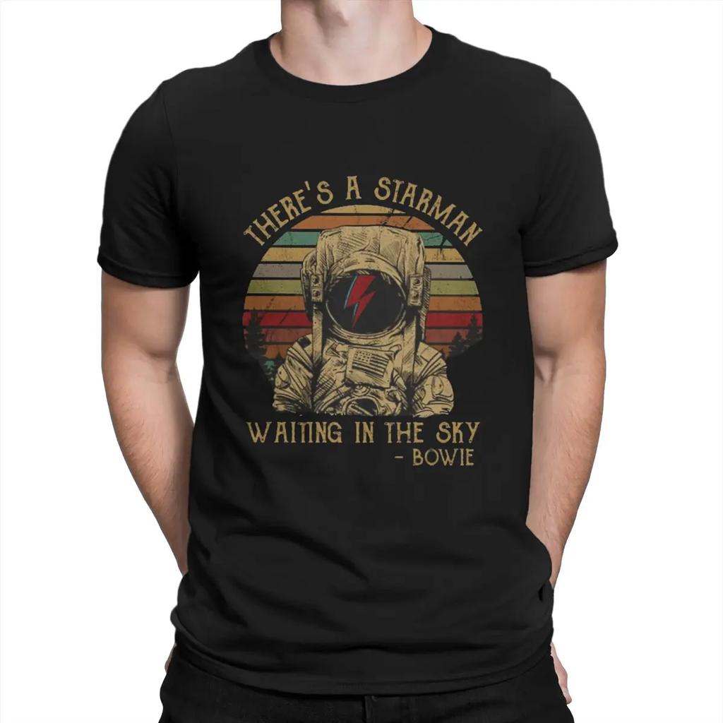 Humor Theres A Atarman T-Shirts Men Crewneck 100% Cotton T Shirt Cool Cool B-Bowie Short Sleeve Tees Printing Tops