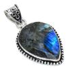 Labradorite Gemstone Handmade 925 Sterling Silver Jewelry Pendant 2.17" d6D80