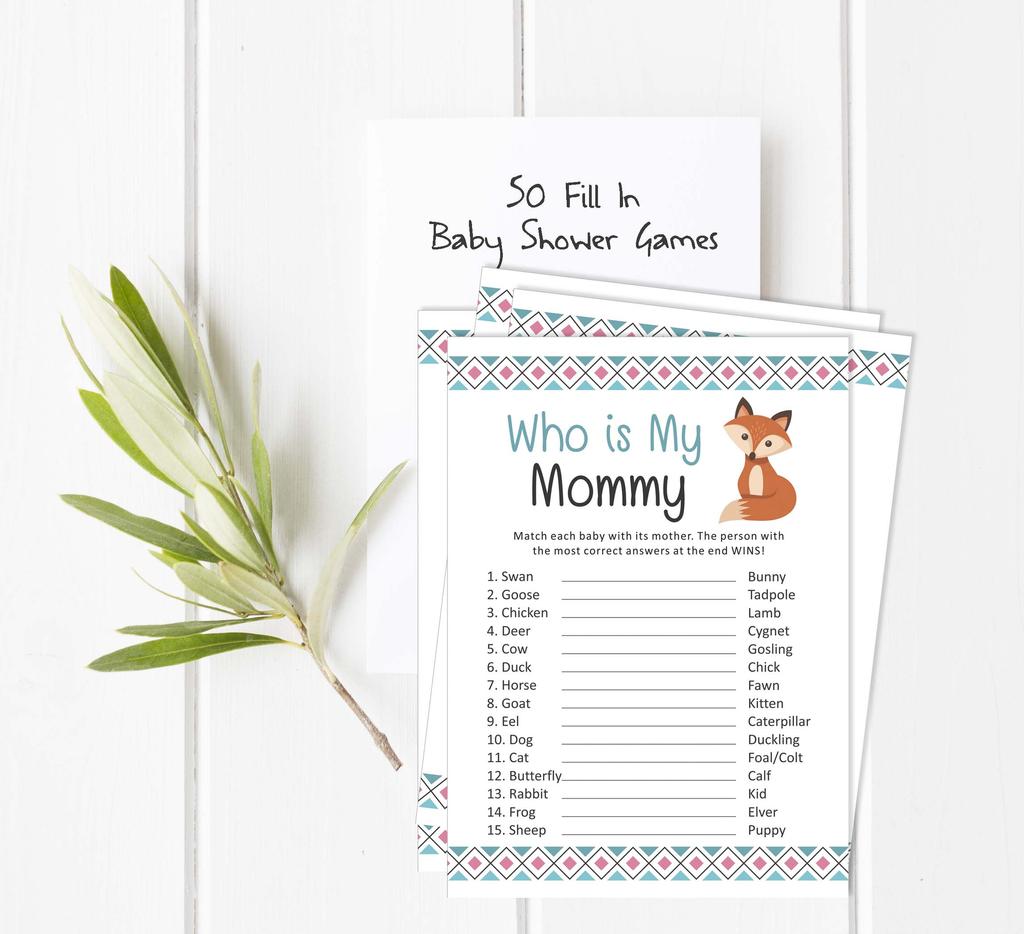 Inkdotpot 50 Baby Alphabet ABC Игра Джунгли Животные Игра Baby Shower Party