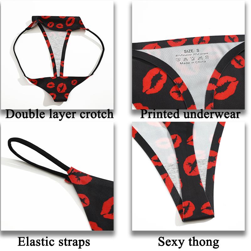 7PCS Seamless Thong Women Thin Strap Low Waist High Flexibility Panties Sexy Underwear Ladies Briefs T-back Comfortable