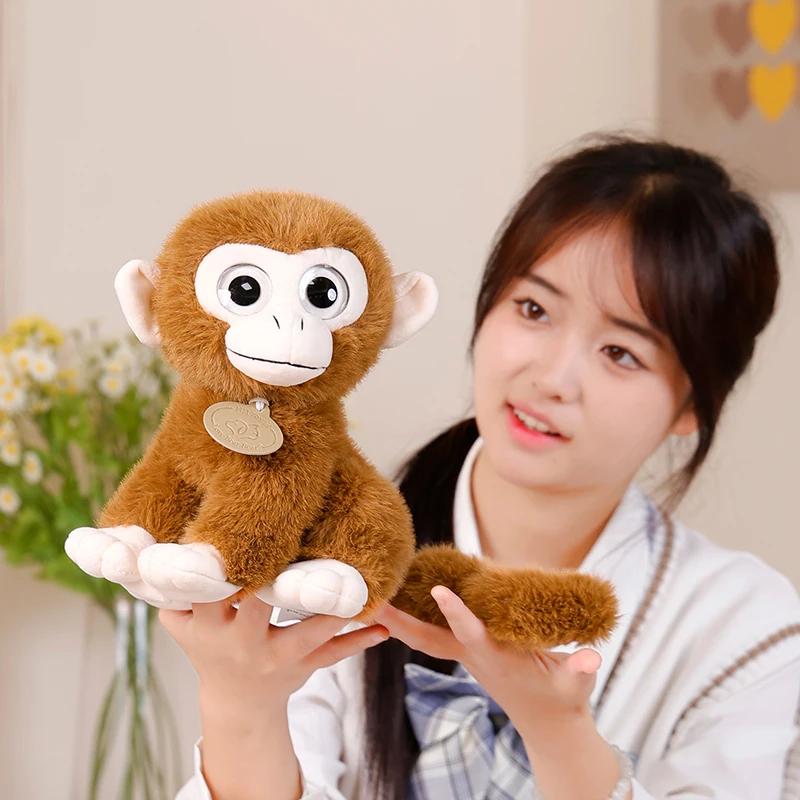Realistic Big Eyed Golden Monkey Plush Doll Children's Doll Birthday Gift Home Decoration Plush Monkey Toy