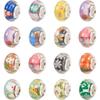 10/25/50pcs Christmas Theme Resin European Beads Large Hole Xmas Pattern European Charm Bracelet Spacer Beads for DIY Jewelry Making Supplies