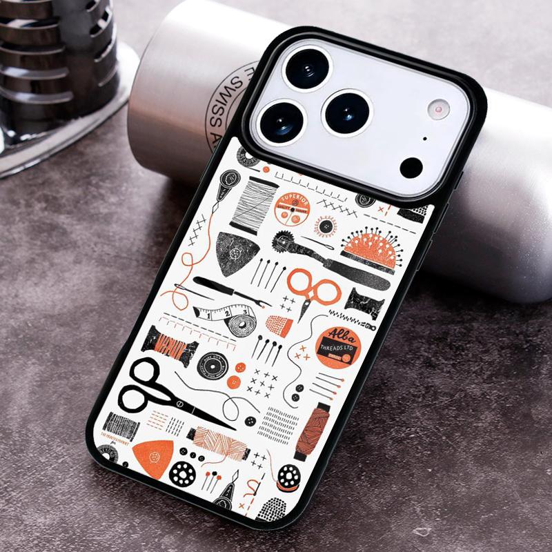 Мягкий чехол для телефона с узором швейной машины для iPhone 17, 16e, 15, 14, 13, 12, 11, Mini, Pro, MAX, мягкая силиконовая накладка