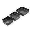 Набор из 3 квадратных форм для торта для формы, не для выпечки, противни для выпечки, форма, герметичное уплотнение, можно использовать в духовке, углеродистая сталь для тортов, муссов, тортов