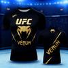 Мужская футболка UFC с 3D-печатью, короткий рукав, круглый вырез, спортивный топ для бокса, фитнеса, тренажерного зала, повседневная летняя мода