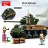 Sluban 715 шт. M4A3 средний танк модель кирпичи WW2 классический армейский бронированный танк фигурка строительные блоки набор DIY игрушки для детей подарки