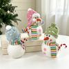 Warm White LED Hanging Decor Lighted Snowman Christmas Ornament with Knitted Hat, Light Cute Holiday Tabletop Pendant for Tree, Decorations Gift Kids