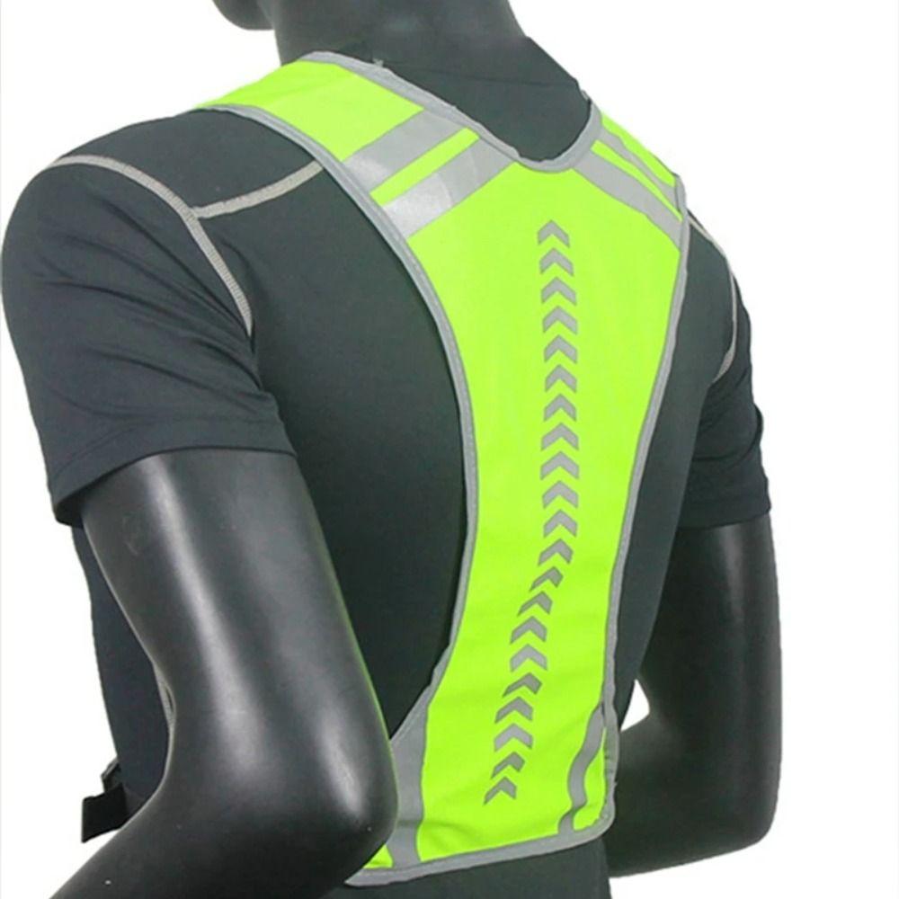 with Storage Bag Reflective Safety Jacket Night Warning Motorcycle Safety Jacket Running