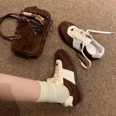 Майяр шнуровка маленький размер плоская подошва сочетание цветов спортивная и повседневная обувь женская