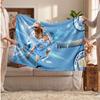 Erling Haaland Personalized Fleece Blanket With Football Logo, Custom Name Text Soft Warm Home Throw Blanket