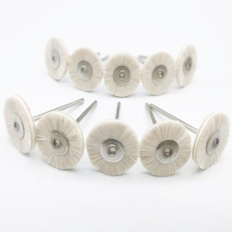 Стоматологическая лаборатория, щетка для полировки, колесо из замши, серо-белая, мягкая козья шерсть, лабораторные материалы, вращающиеся инструменты, низкоскоростной хвостовик HP 2,35 мм