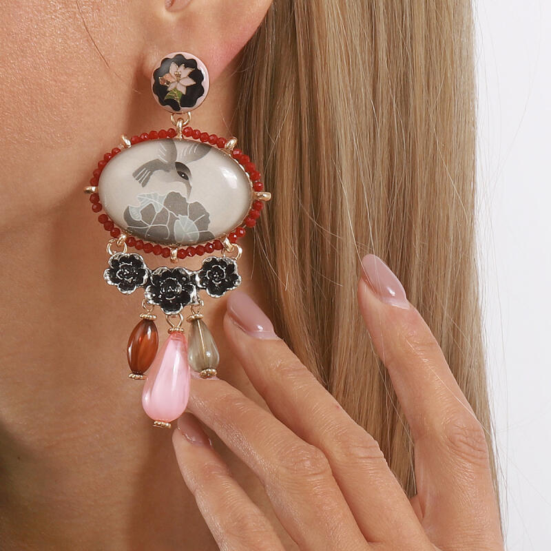Luxury Design Art Style Geometric Resin Earrings for Women Ladies Vintage Classic Exaggerated Pendant Earrings Jewelry Wholesale