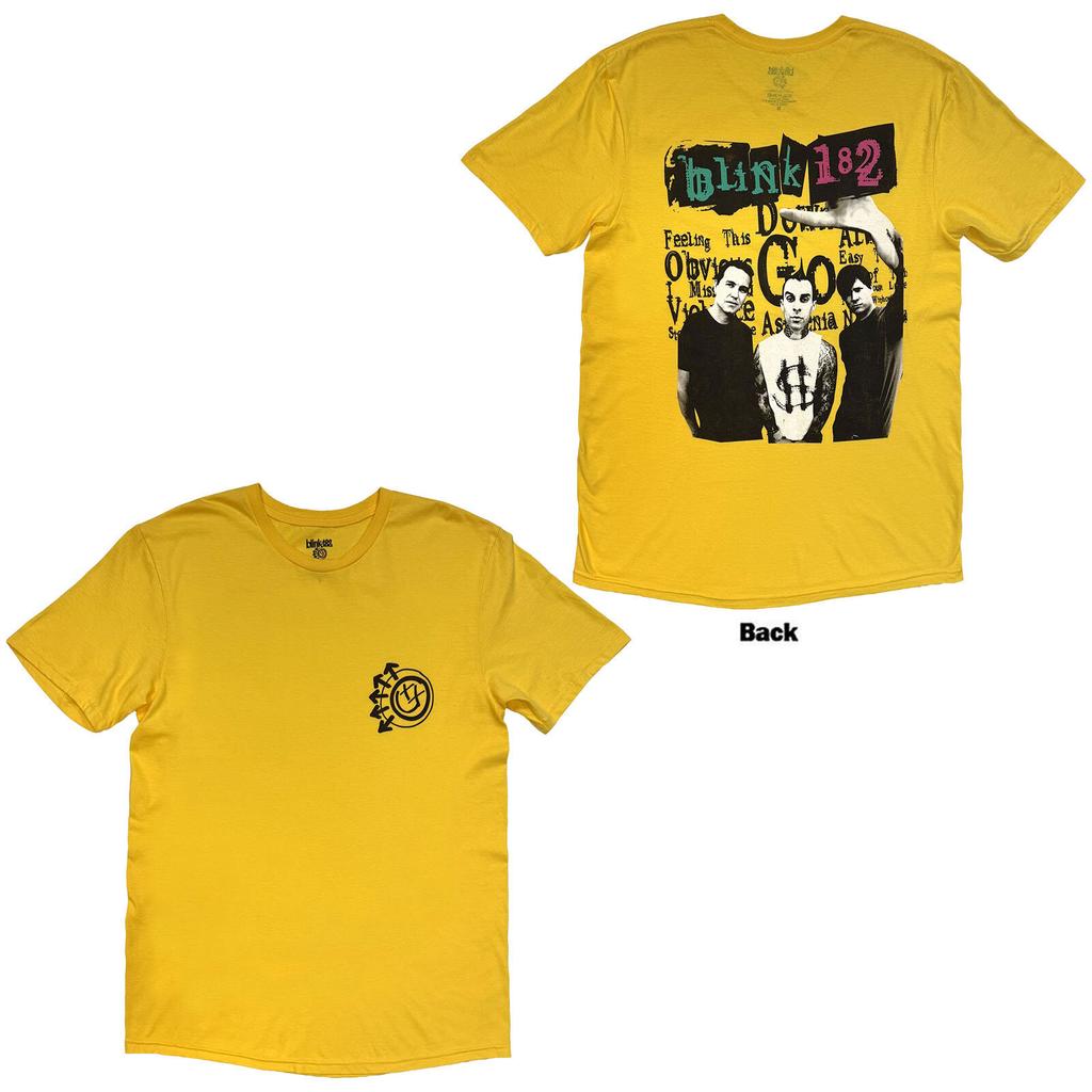 Blink-182 Collage T Shirt (Yellow) Back Print