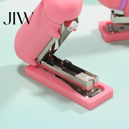Functional Stapler for Receipts And Crafts Mini Cartoon Stapler, Cute Pig Shape, Portable Lightweight PVC Small Desktop Office Desk Shell Binding