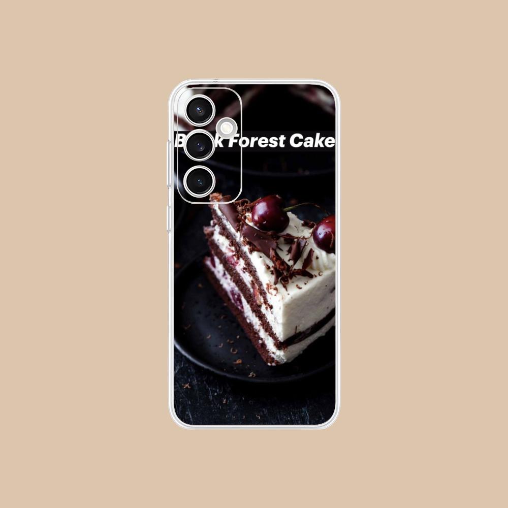 Чехол для мобильного телефона "Шварцвальдский торт" для Samsung Galaxy S25 S24 S23 S22 S21Plus FE Ultra Прозрачный Цветной Чехол Роскошный Смартфон