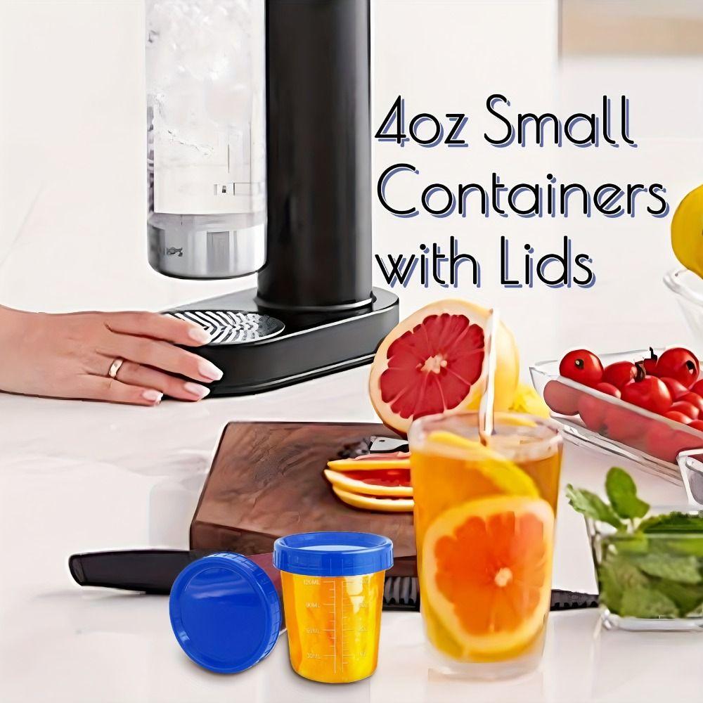 10 шт. портативные прозрачные пластиковые весы-чашки 120 мл/40 унций герметичные контейнеры для приправ туризм