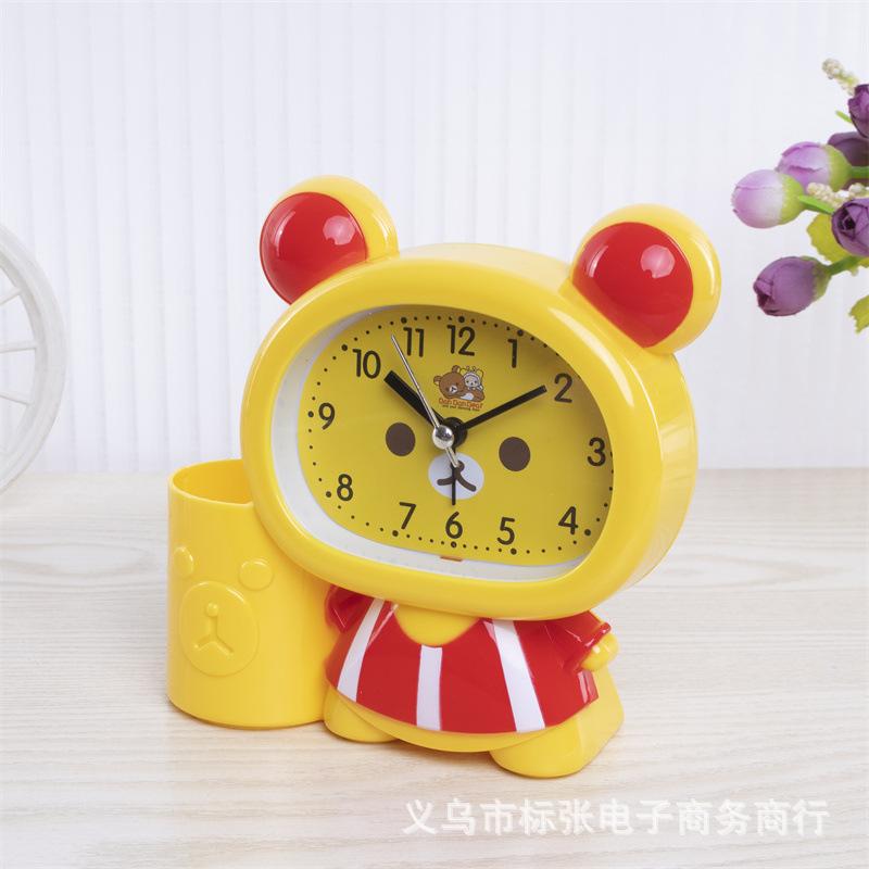 Creative student pen holder small alarm clock children's bedroom bedside small alarm clock wake up clock