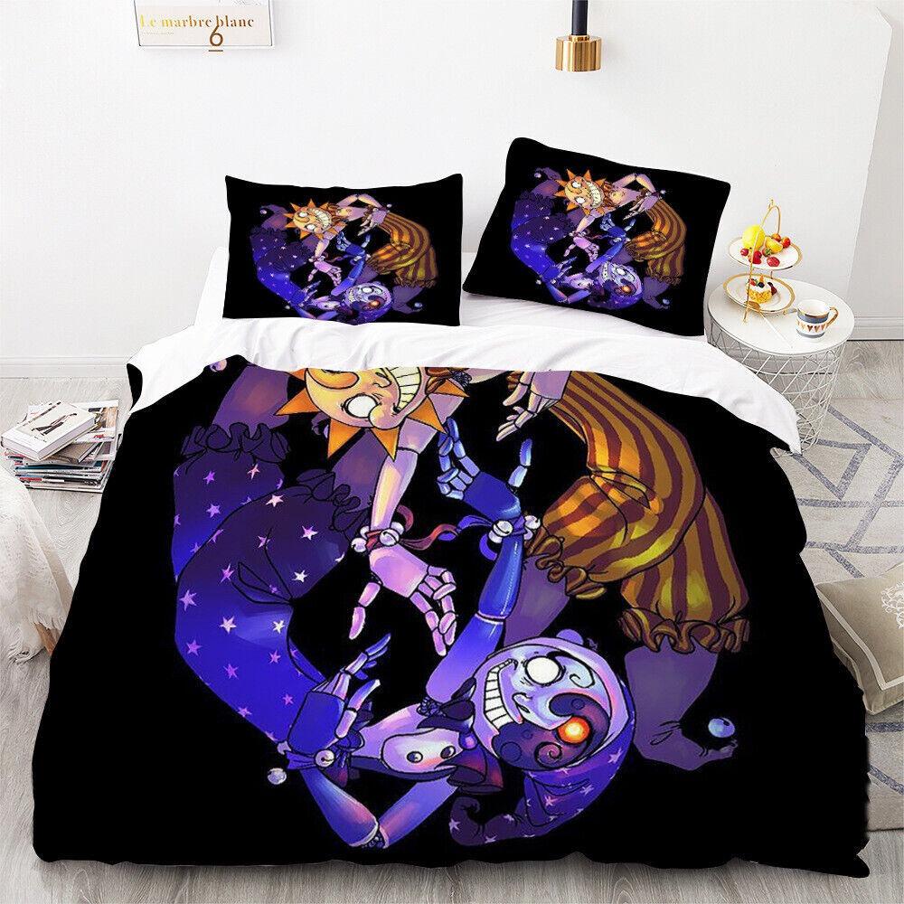 Cartoon Sundrop Moondrop Duvet Cover Pillowcase Bedding Set Kids Boy Bedroom Decoration Gift Single Double Large Size