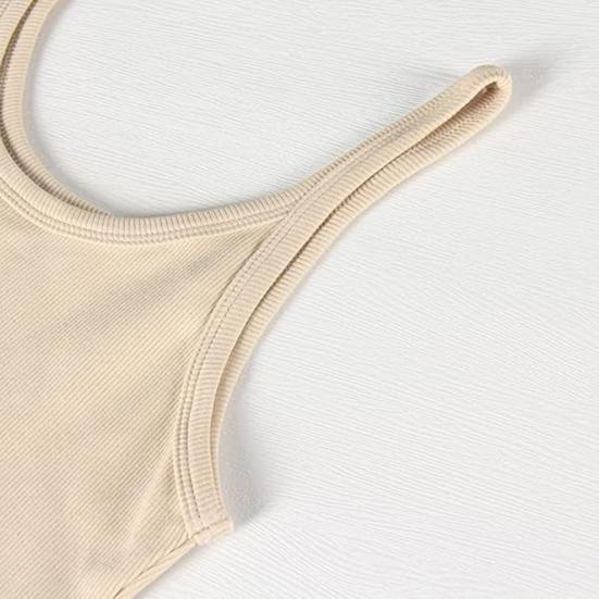 Женская майка без рукавов с бретельками-спагетти и круглым вырезом, трикотажная майка в рубчик, облегающая базовая рубашка-майка для повседневной носки, пляжа и офиса