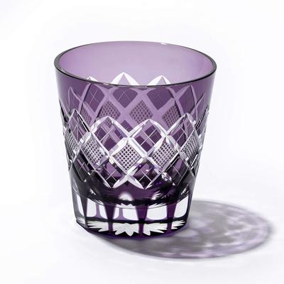 Kobo Edo Kiriko Yarai Uoko Crest Tenkai Old Glass TB90425M Деревянная коробка, сделано в Японии [Официальный представитель Таймуро] (фиолетовый)