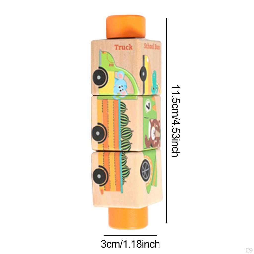 Twisting Toy Educational Puzzle Fine Skill Preschool Rotating Block Puzzles Game for