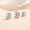 Classic Design 1 Carat Moissanite Stud Earrings for Female 925 Sterling Silver Square Shape Earrings for Anniversary
